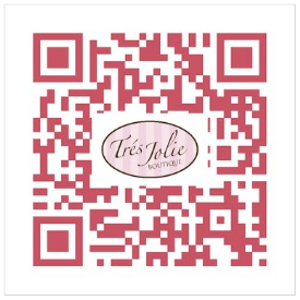 Image of a Branded QR Code showing the logo of a boutique in the center