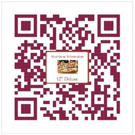 Image of a Custom QR Code with photo of a pizza and call-to-action text