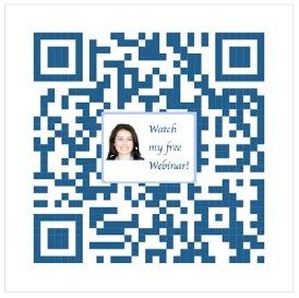Image of a Custom QR Code with headshot preview and the call-to-action text “Watch My Webinar” in the center