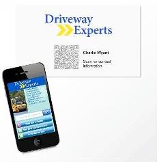A mobile business card with a matching printed business card