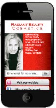 pbSmart codes beauty store mobile business card