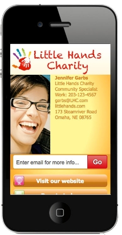 pbSmart codes nonprofit mobile business card