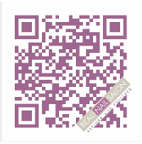 Branded QR code with diagonal banner image