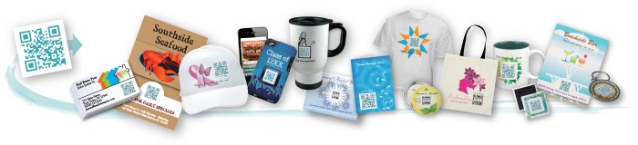 QR codes on marketing and promotional items