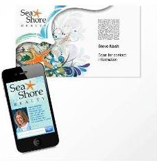 A mobile business card with a matching paper business card