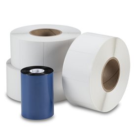 Die Cut Thermal Transfer Labels 3 in. x 2.5 in. (3 rolls with 1 ribbon)